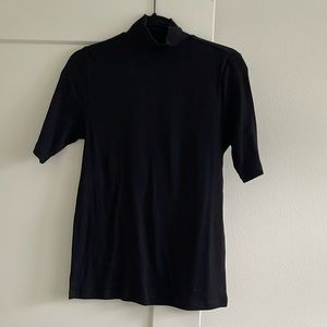 LOFT moc neck ribbed tee EUC